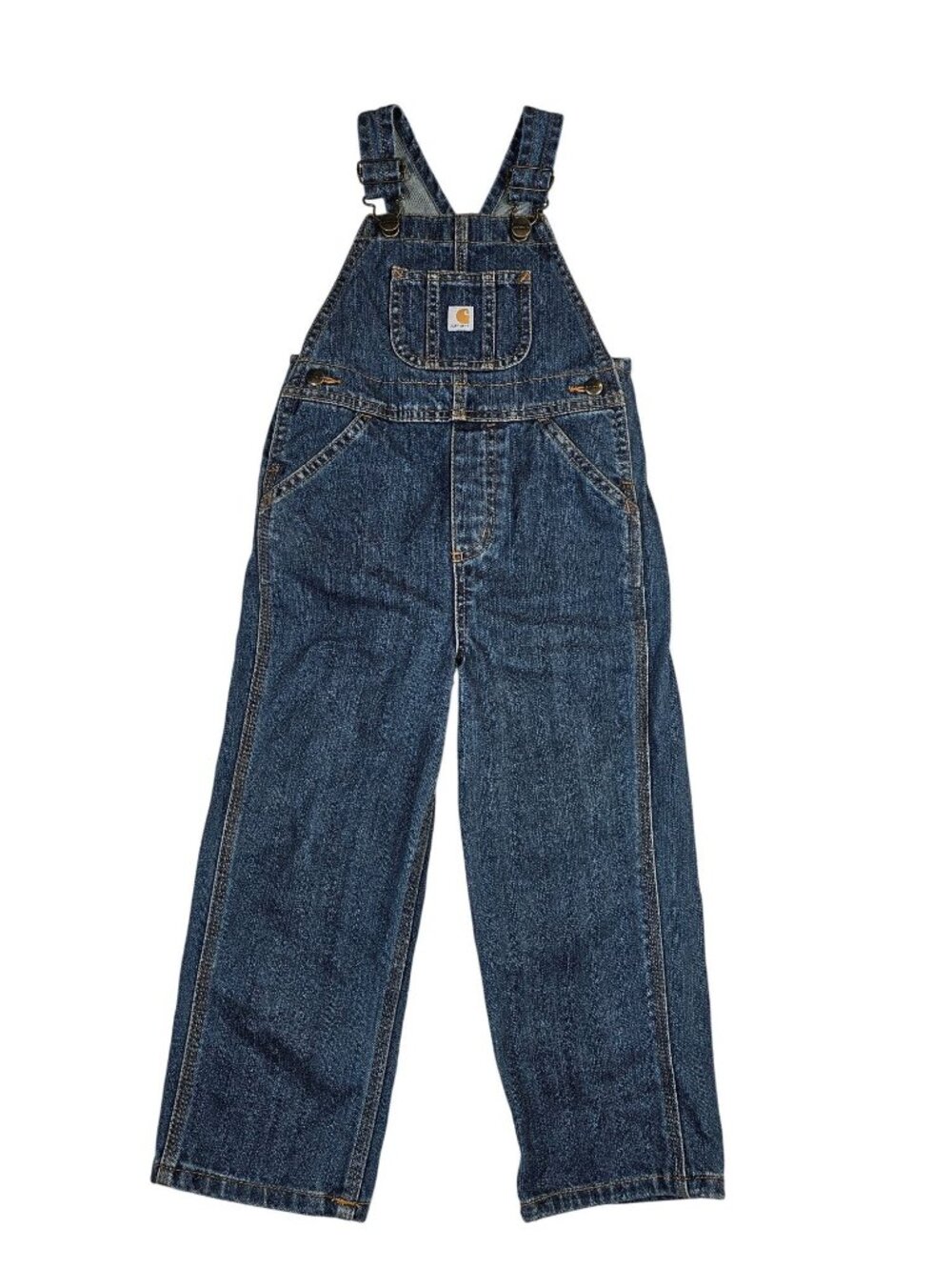 Carhartt Kids Denim Bib Overalls Size 4T Blue Master Cloth Sanforized